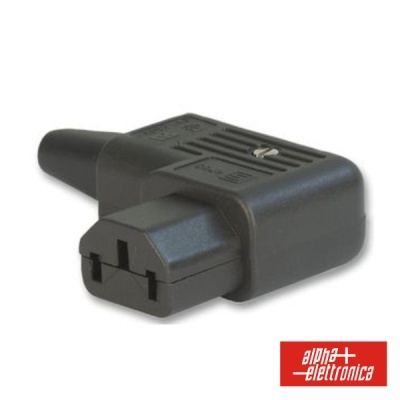 Conector elétrico preto em forma de L