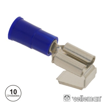 Conector elétrico Velleman com isolamento azul e metal, 10 unidades