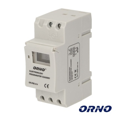 Programador temporizador eletrónio branco com visor e botões