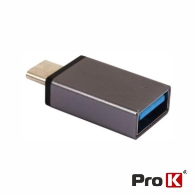 Adaptador USB tipo C para USB 3.0 cinzento escuro com interior azul