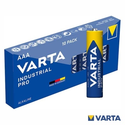 Pack de 10 pilhas AAA VARTA Industrial Pro alcalinas com uma pilha individual