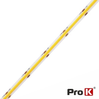 Fita LED flexível amarela com LEDs e logótipo Pro K