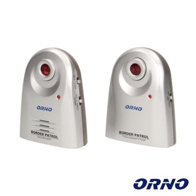 Dispositivos eletrónicos cinzentos ORNO Border Patrol transmissor e recetor