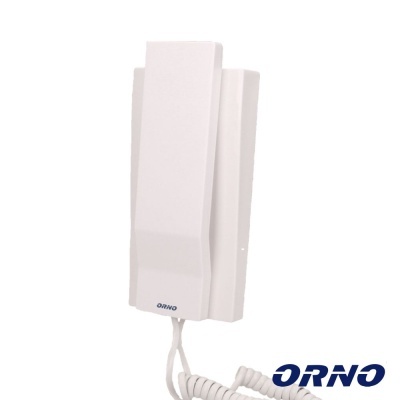 Intercomunicador branco de parede ORNO com fio enrolado
