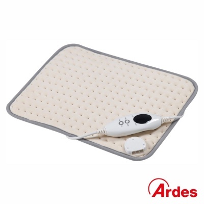 Tapete elétrico creme com controlador branco e logo Ardes