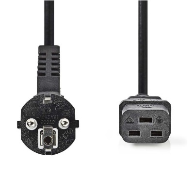 Cabo elétrico com ficha macho e ficha fêmea pretas