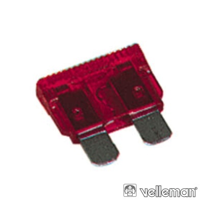 Fusível automóvel vermelho com dois terminais