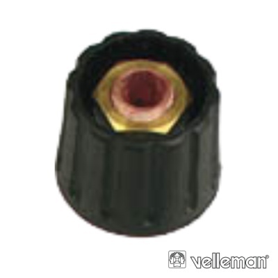 Knob preto cónico com interior metálico dourado