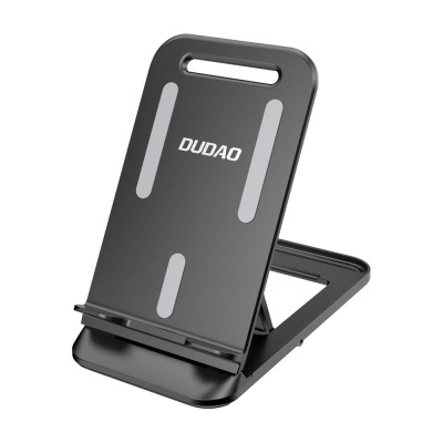Suporte para smartphone preto com texto DUDAO