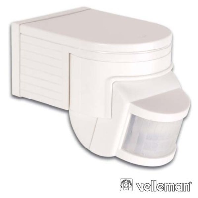 Sensor de movimento branco Velleman, plástico, formato compacto