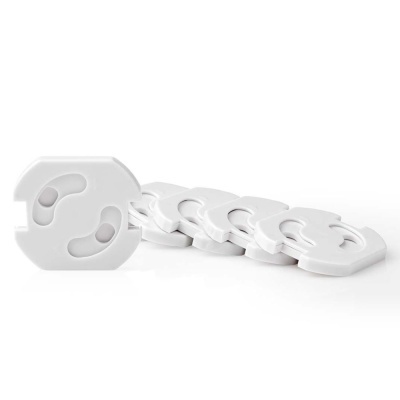 Conjunto de protetores de tomadas elétricas brancos