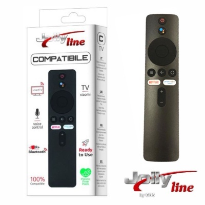 Comando remoto preto compatível para TV Xiaomi com embalagem branca