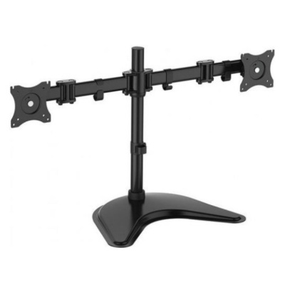 suporte de secretária para dois monitores preto com base triangular