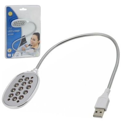 Lâmpada LED USB com 13 LEDs e pescoço flexível