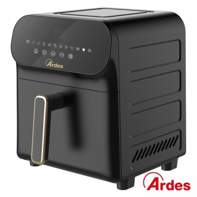 Frigideira elétrica air fryer preta com painel digital e logo Ardes