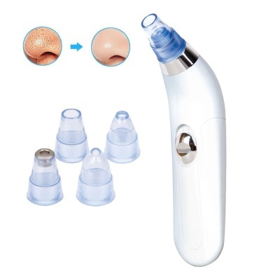 aspirador de cravos branco com vários bicos transparentes e botão metálico