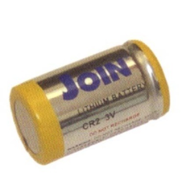Pilha de lítio CR2 3V marca JOIN com extremidades amarelas