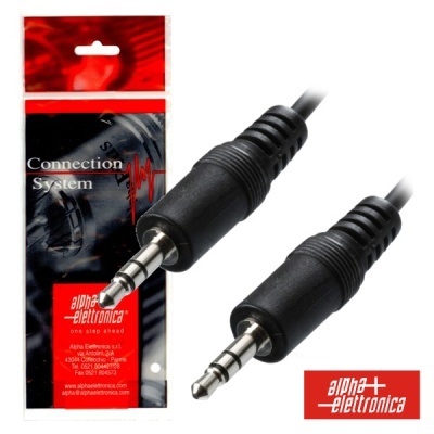 Cabo de áudio jack 3,5 mm e embalagem vermelha e preta