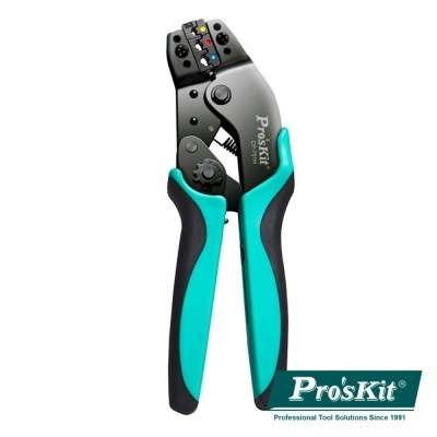 Alicates cimbradores Pro'sKit azul-turquesa e preto com logotipo