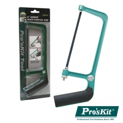 Serrote multiusos júnior de 6 polegadas Pro'sKit Tool verde com pega preta na embalagem