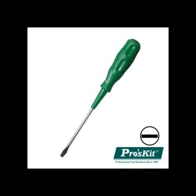 Chave de fenda verde com haste metálica e logo Pro'sKit