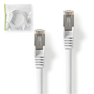 Cabo Ethernet branco com conectores RJ45