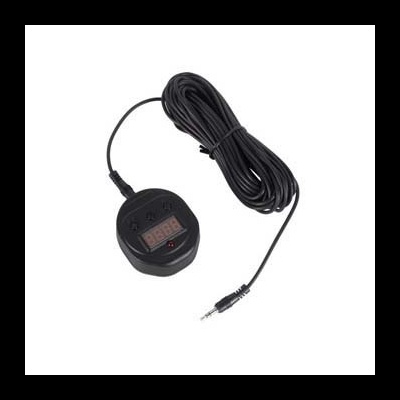 Controlador digital de temperatura preto com visor LED e cabo longo