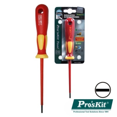 Chave de fendas isolada vermelha e amarela Pro'sKit com embalagem
