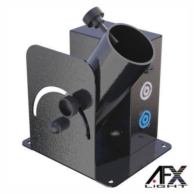 Suporte metálico preto com base quadrada e logótipo AFX LIGHT