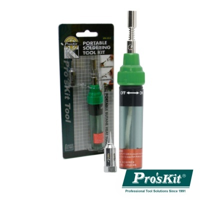 Kit portátil de soldadura com corpo verde e botão preto