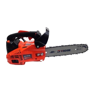 Moto-serra laranja com punho preto e lâmina metálica Vocon