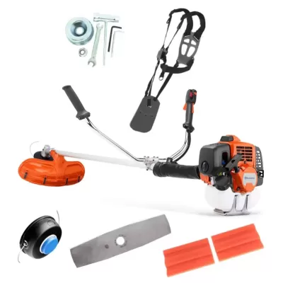 Aparelho aparador com motor e peças auxiliares em fundo branco