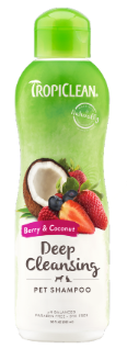 Frasco de champô para animais TropiClean berry e côco