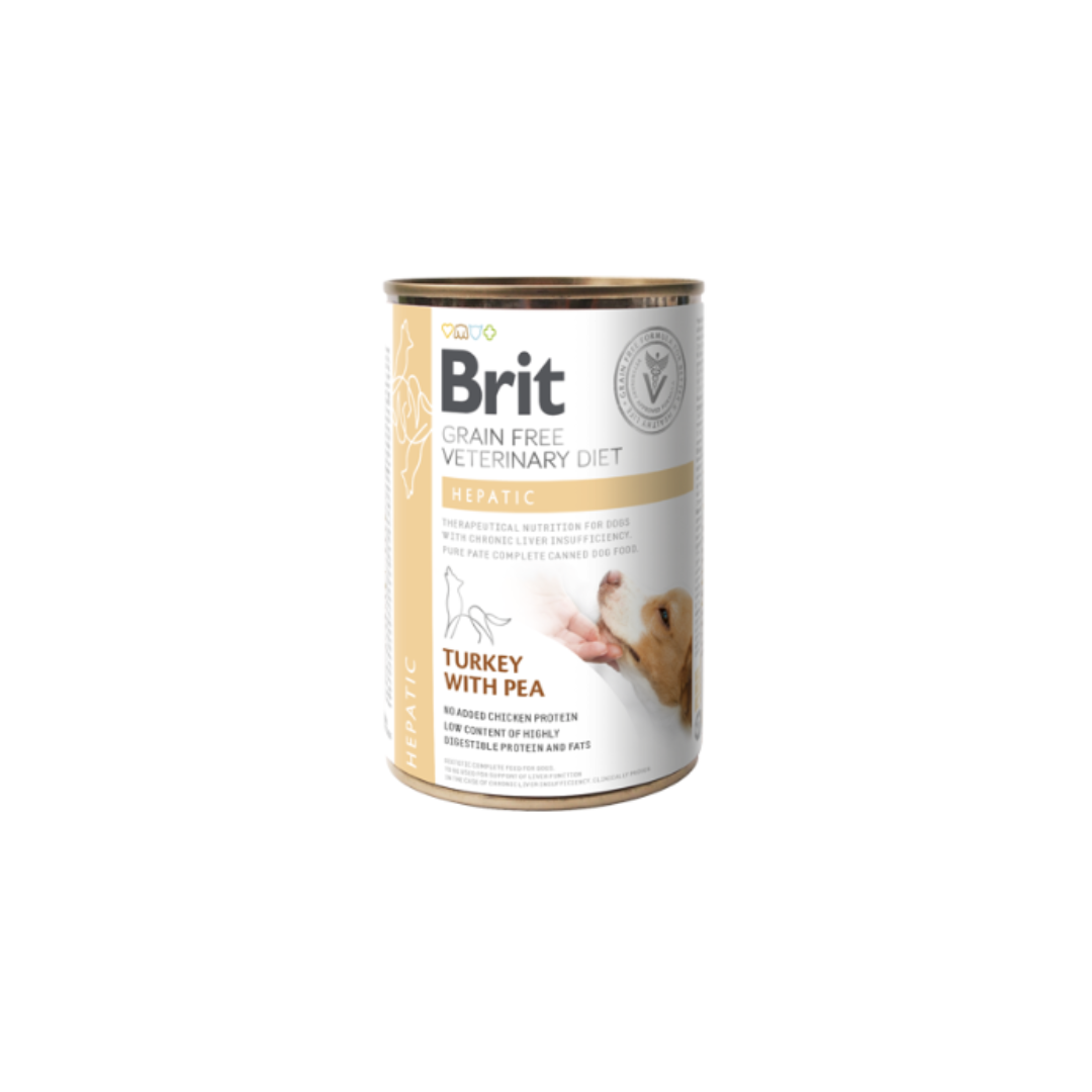Lata de comida para cães Brit Grain Free Veterinary Diet Hepatic