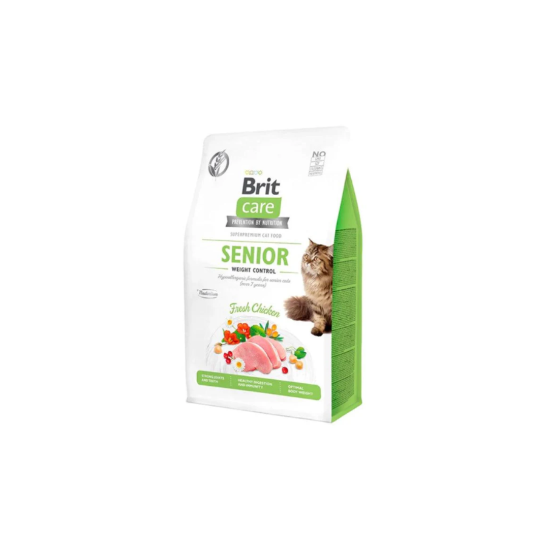Embalagem de ração para gato Brit Care Senior Weight Control