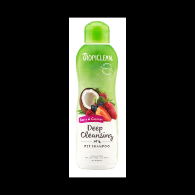 Frasco de champô para animais TropiClean berry e côco