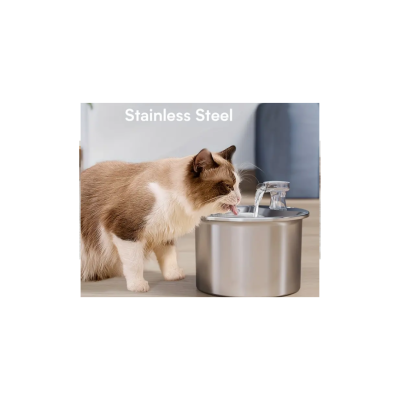 Fonte de água para gatos em aço inoxidável com torneira