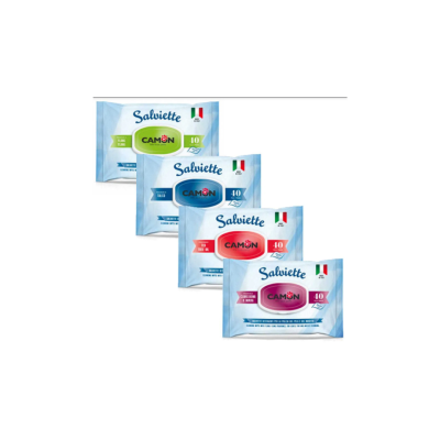 Pacotes de toalhetes humedecidos Salivette da marca Camon em diferentes cores