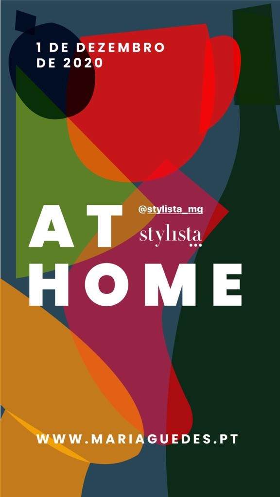 Imagem com formas abstratas coloridas e texto sobre evento ou marca em português.