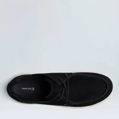Sapato mocassim masculino preto da marca OSKLEN visto de cima