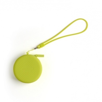 Bolsa redonda amarela com alça para pulso da marca DIME