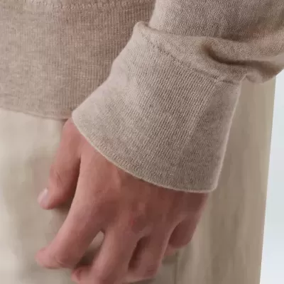 manguito de camisola castanha clara com punho de malha