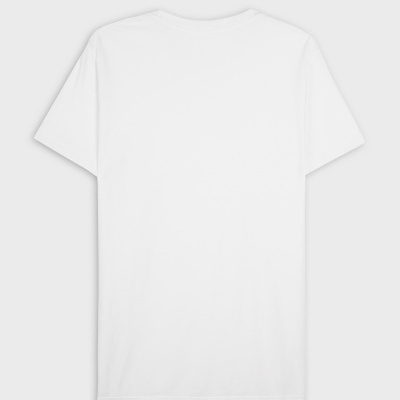 T-shirt branca lisa de manga curta vista de costas