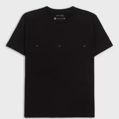 T-shirt preta de algodão Orlebar Brown, gola redonda, manga curta