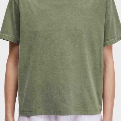 T-shirt verde caqui de manga curta com gola redonda