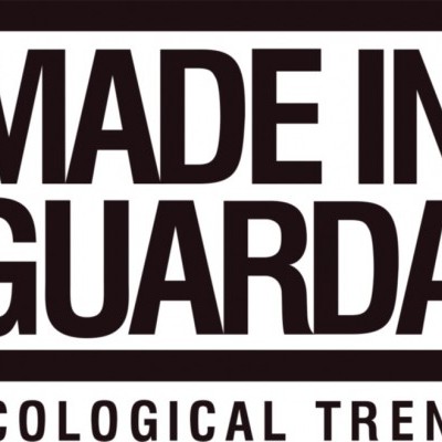 Texto preto em fundo branco com as palavras 'MADE IN GUARDA' e 'ECOLOGICAL TREND'.