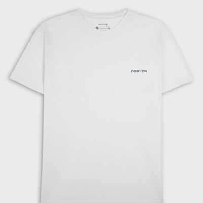 T-shirt branca com logo OSKLEN azul