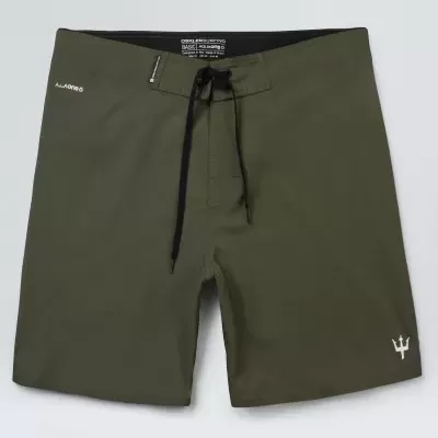 Calções de banho verdes com cordão preto e logo branco