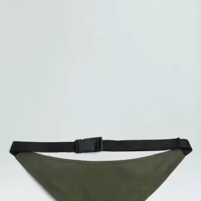 Cinto bolsa verde oliva com fecho ajustável preto