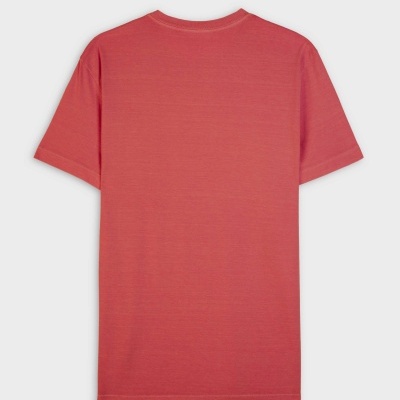 T-shirt vermelha de manga curta com gola redonda